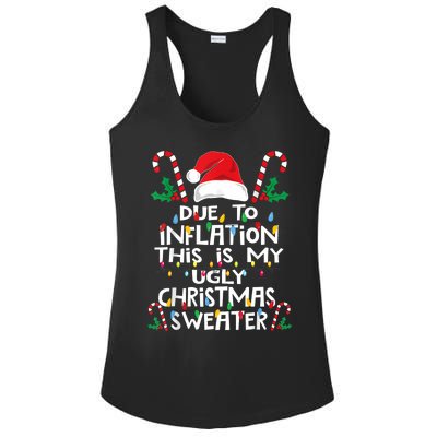 Funny Due To Inflation Ugly Christmas Sweaters Ladies PosiCharge Competitor Racerback Tank