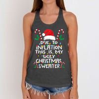 Funny Due To Inflation Ugly Christmas Sweaters Women's Knotted Racerback Tank