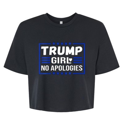 Funny Donald Trump Girl No Apologies Election 2024 Trump Bella+Canvas Jersey Crop Tee