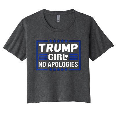 Funny Donald Trump Girl No Apologies Election 2024 Trump Women's Crop Top Tee