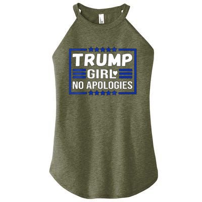 Funny Donald Trump Girl No Apologies Election 2024 Trump Women’s Perfect Tri Rocker Tank