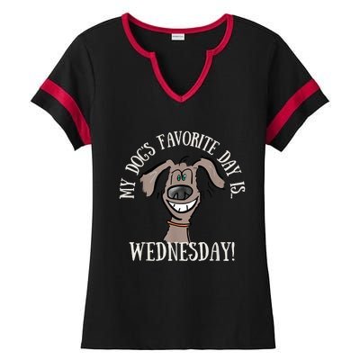 Fathers Day Tee My Dogs Favorite Day Is Wednesday HUMP DAY Ladies Halftime Notch Neck Tee