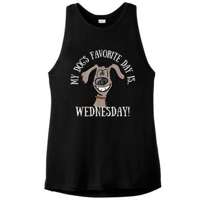 Fathers Day Tee My Dogs Favorite Day Is Wednesday HUMP DAY Ladies PosiCharge Tri-Blend Wicking Tank