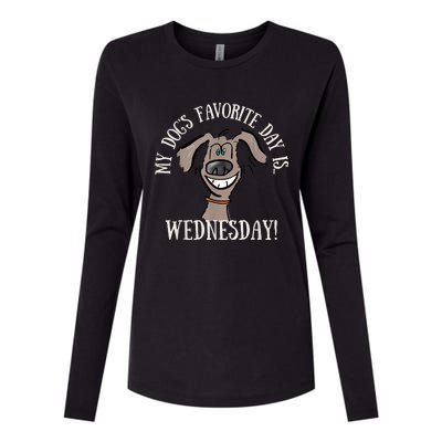 Fathers Day Tee My Dogs Favorite Day Is Wednesday HUMP DAY Womens Cotton Relaxed Long Sleeve T-Shirt