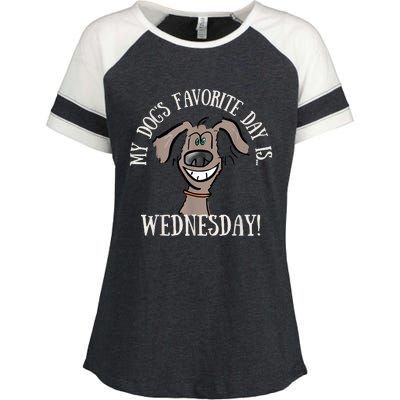 Fathers Day Tee My Dogs Favorite Day Is Wednesday HUMP DAY Enza Ladies Jersey Colorblock Tee