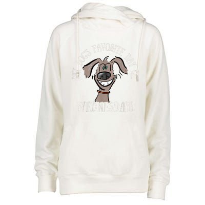 Fathers Day Tee My Dogs Favorite Day Is Wednesday HUMP DAY Womens Funnel Neck Pullover Hood