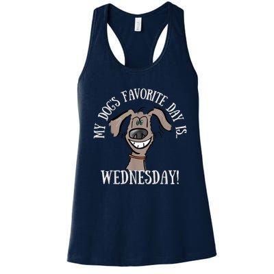 Fathers Day Tee My Dogs Favorite Day Is Wednesday HUMP DAY Women's Racerback Tank