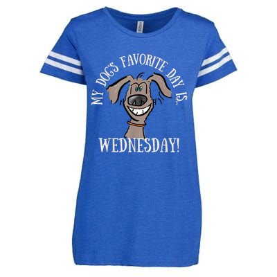 Fathers Day Tee My Dogs Favorite Day Is Wednesday HUMP DAY Enza Ladies Jersey Football T-Shirt