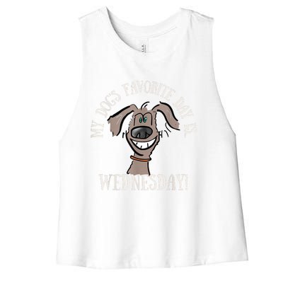 Fathers Day Tee My Dogs Favorite Day Is Wednesday HUMP DAY Women's Racerback Cropped Tank