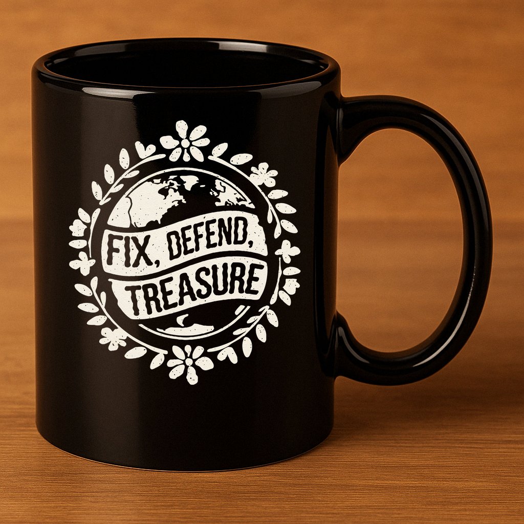 Fix Defend Treasure Resist Protest And Celebrate Earth Day 11oz C Handle Ceramic Mug