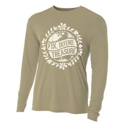 Fix Defend Treasure Resist Protest And Celebrate Earth Day Cooling Performance Long Sleeve Crew