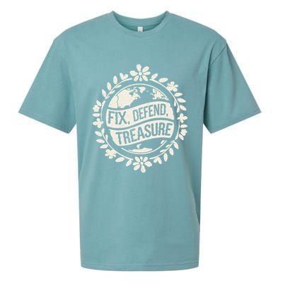 Fix Defend Treasure Resist Protest And Celebrate Earth Day Sueded Cloud Jersey T-Shirt