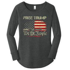 Free Donald Trump Republican Support Women's Perfect Tri Tunic Long Sleeve Shirt