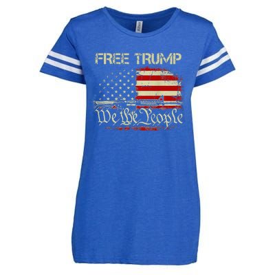 Free Donald Trump Republican Support Enza Ladies Jersey Football T-Shirt