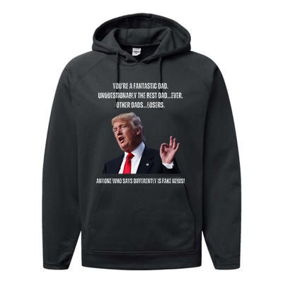 FatherS Day Trump Funny Fantastic Dad Performance Fleece Hoodie