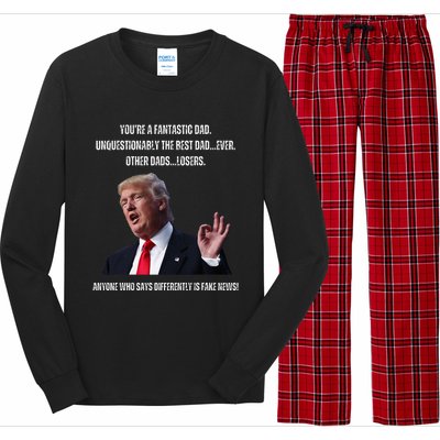 FatherS Day Trump Funny Fantastic Dad Long Sleeve Pajama Set