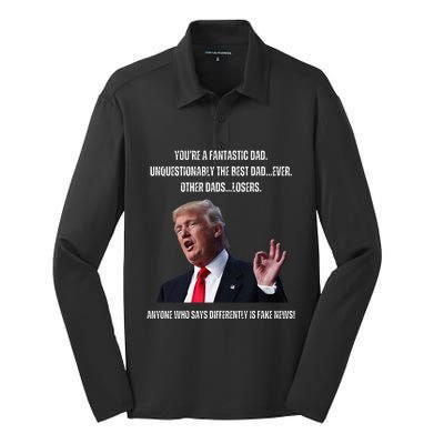 FatherS Day Trump Funny Fantastic Dad Silk Touch Performance Long Sleeve Polo