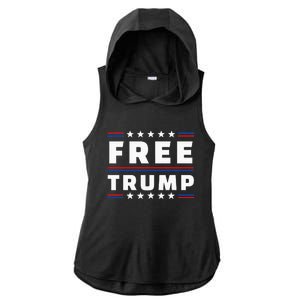 Free Donald Trump Republican Support Ladies PosiCharge Tri-Blend Wicking Draft Hoodie Tank