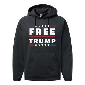 Free Donald Trump Republican Support Performance Fleece Hoodie