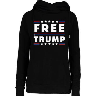 Free Donald Trump Republican Support Womens Funnel Neck Pullover Hood