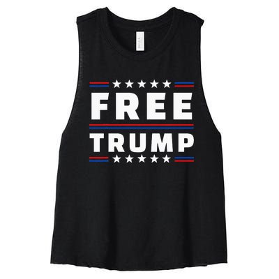 Free Donald Trump Republican Support Women's Racerback Cropped Tank