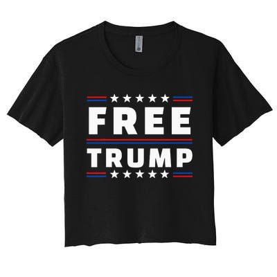 Free Donald Trump Republican Support Women's Crop Top Tee