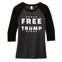 Free Donald Trump Republican Support Women's Tri-Blend 3/4-Sleeve Raglan Shirt