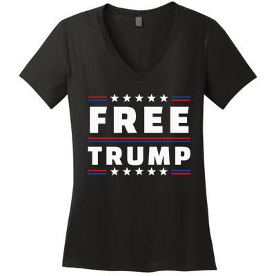 Free Donald Trump Republican Support Women's V-Neck T-Shirt