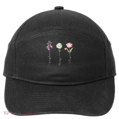 Foxglove Daisy Tulip Flower Foxglove Daisy Tulip Floral 7-Panel Snapback Hat