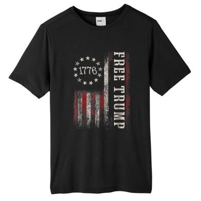 Free Donald Trump Republican Support Pro Trump American Flag Tall Fusion ChromaSoft Performance T-Shirt