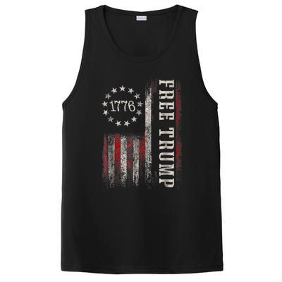 Free Donald Trump Republican Support Pro Trump American Flag PosiCharge Competitor Tank