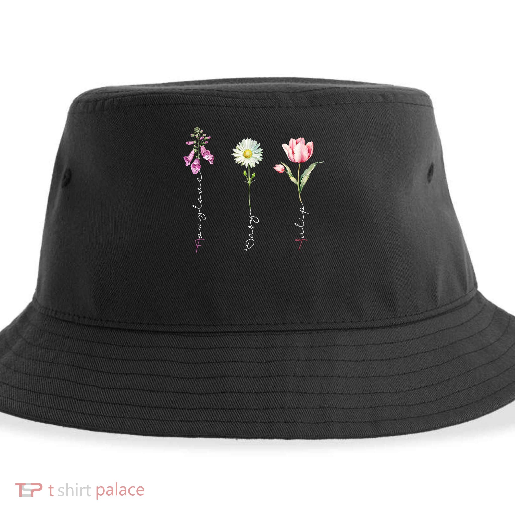 Foxglove Daisy Tulip Flower Foxglove Daisy Tulip Floral Sustainable Bucket Hat