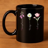 Foxglove Daisy Tulip Flower Foxglove Daisy Tulip Floral 11oz C Handle Ceramic Mug