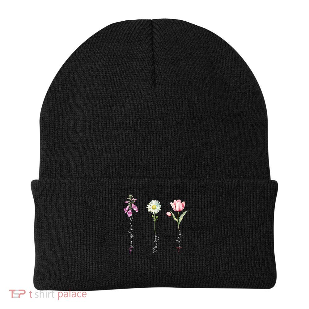 Foxglove Daisy Tulip Flower Foxglove Daisy Tulip Floral Beanie