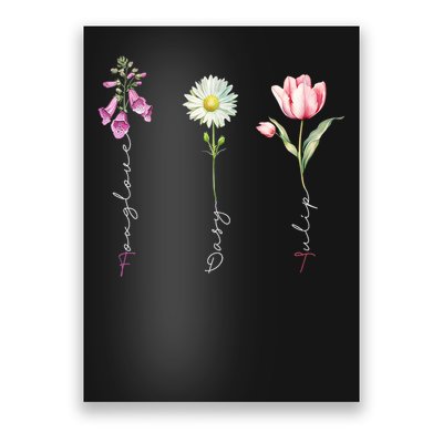 Foxglove Daisy Tulip Flower Foxglove Daisy Tulip Floral Poster