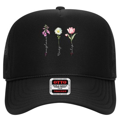 Foxglove Daisy Tulip Flower Foxglove Daisy Tulip Floral Trucker Hat