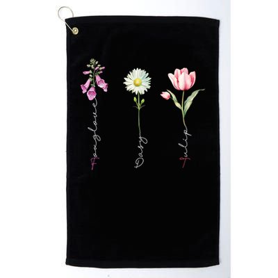 Foxglove Daisy Tulip Flower Foxglove Daisy Tulip Floral Golf Towel