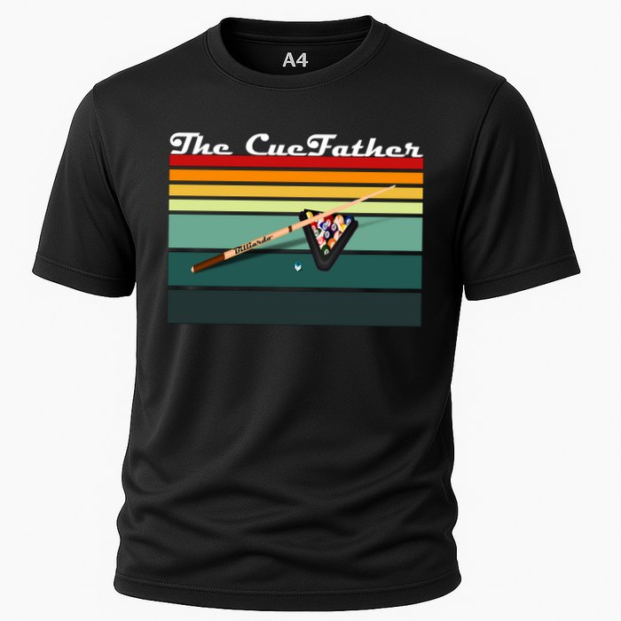 Father's Day The Cue Father Fantasy Billiards Funny Pool Billiards Gift For Dad Cooling Performance Crew T-Shirt