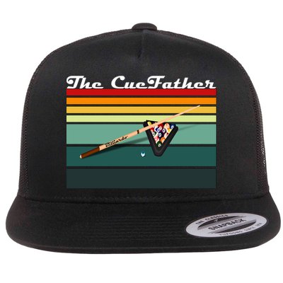 Father's Day The Cue Father Fantasy Billiards Funny Pool Billiards Gift For Dad Flatbill Hat