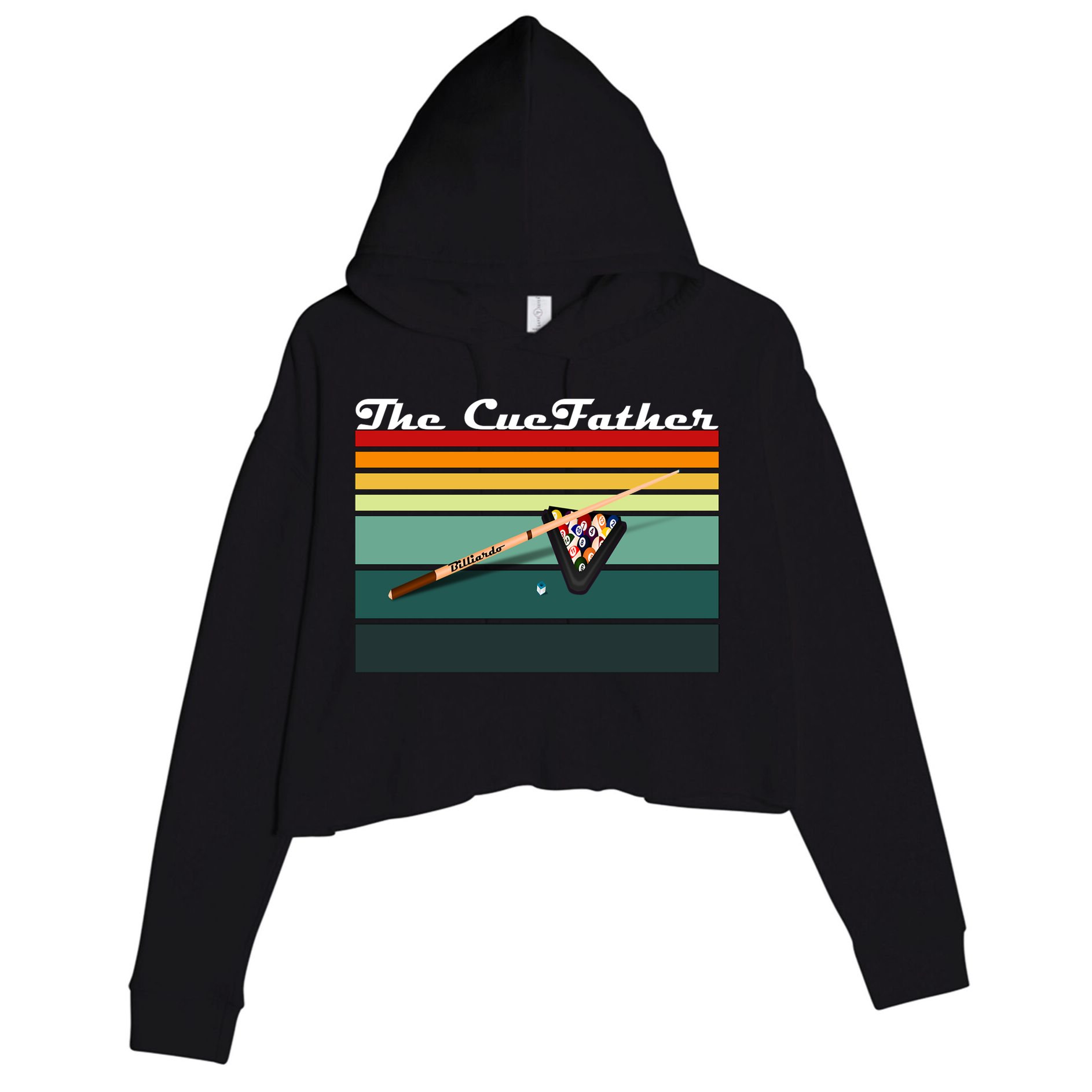 Father's Day The Cue Father Fantasy Billiards Funny Pool Billiards Gift For Dad Crop Fleece Hoodie