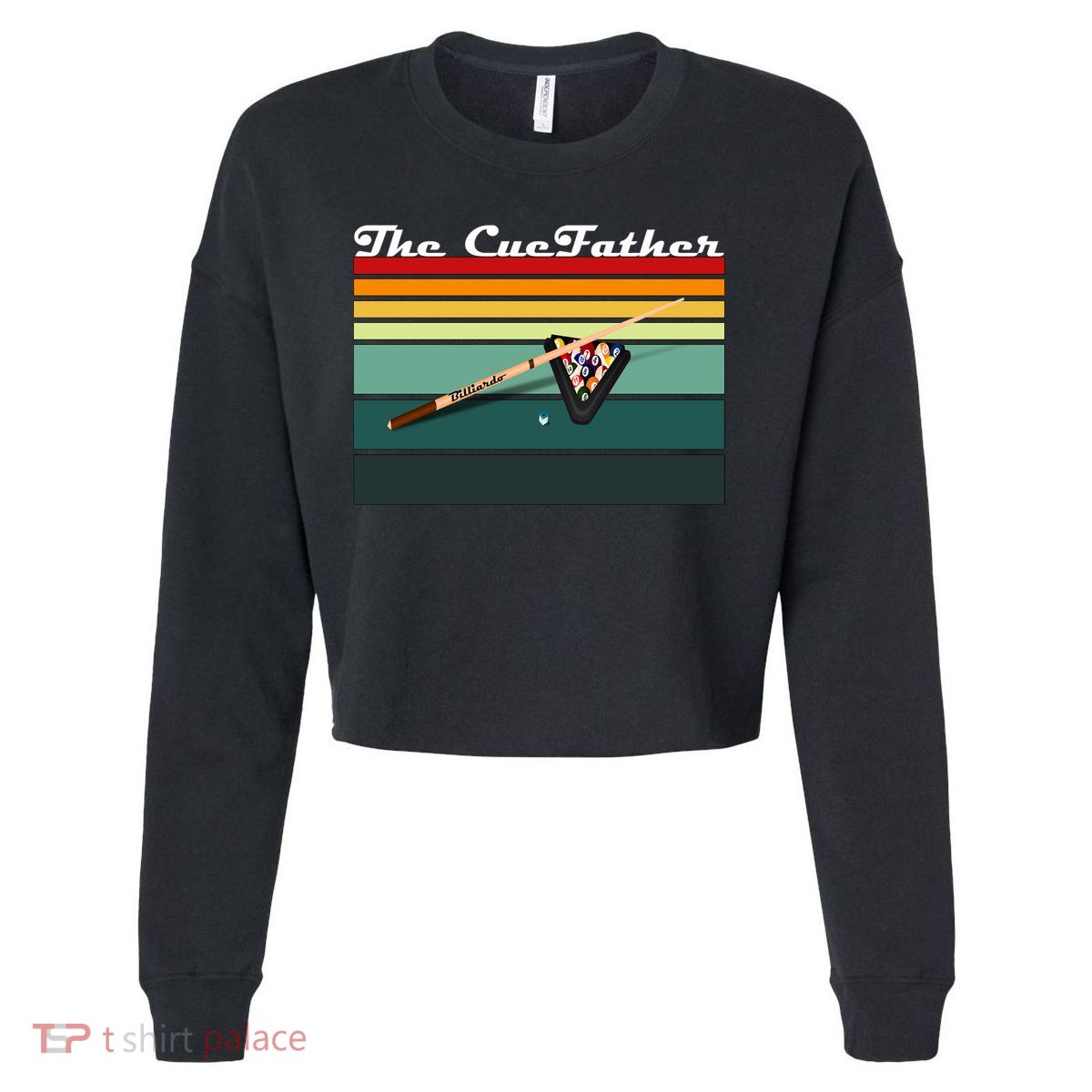 Father's Day The Cue Father Fantasy Billiards Funny Pool Billiards Gift For Dad Cropped Pullover Crew
