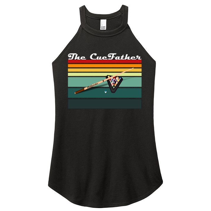 Father's Day The Cue Father Fantasy Billiards Funny Pool Billiards Gift For Dad Women's Perfect Tri Rocker Tank