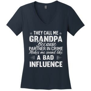 Fathers Day They Call Me Grandpa Grandfather Gift Women's V-Neck T-Shirt