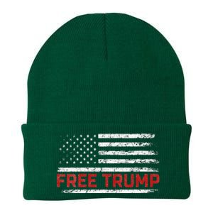 Free Donald Trump Republican Support Pro Trump American Flag Knit Cap Winter Beanie