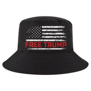 Free Donald Trump Republican Support Pro Trump American Flag Cool Comfort Performance Bucket Hat