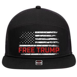 Free Donald Trump Republican Support Pro Trump American Flag 7 Panel Mesh Trucker Snapback Hat