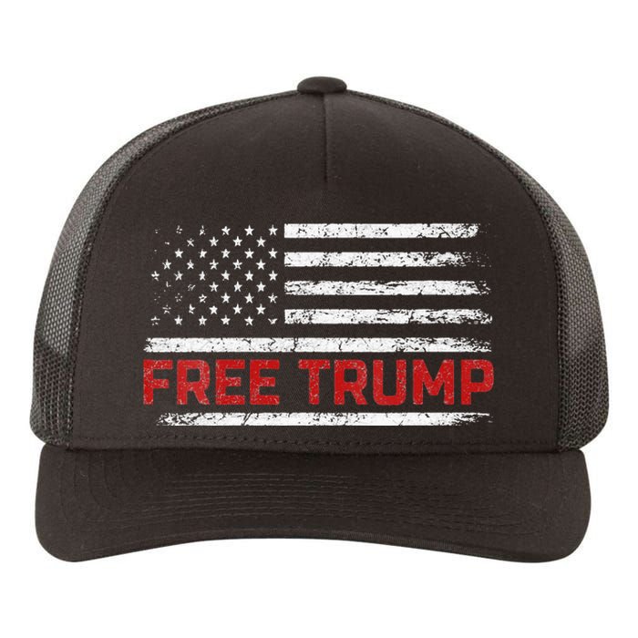 Free Donald Trump Republican Support Pro Trump American Flag Yupoong Adult 5-Panel Trucker Hat