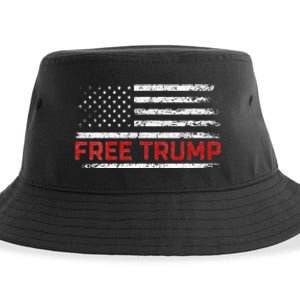 Free Donald Trump Republican Support Pro Trump American Flag Sustainable Bucket Hat