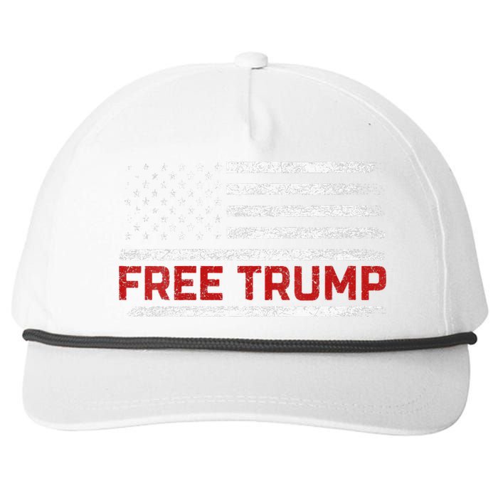 Free Donald Trump Republican Support Pro Trump American Flag Snapback Five-Panel Rope Hat