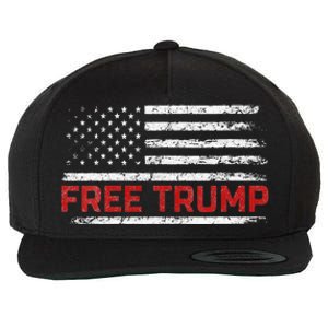 Free Donald Trump Republican Support Pro Trump American Flag Wool Snapback Cap